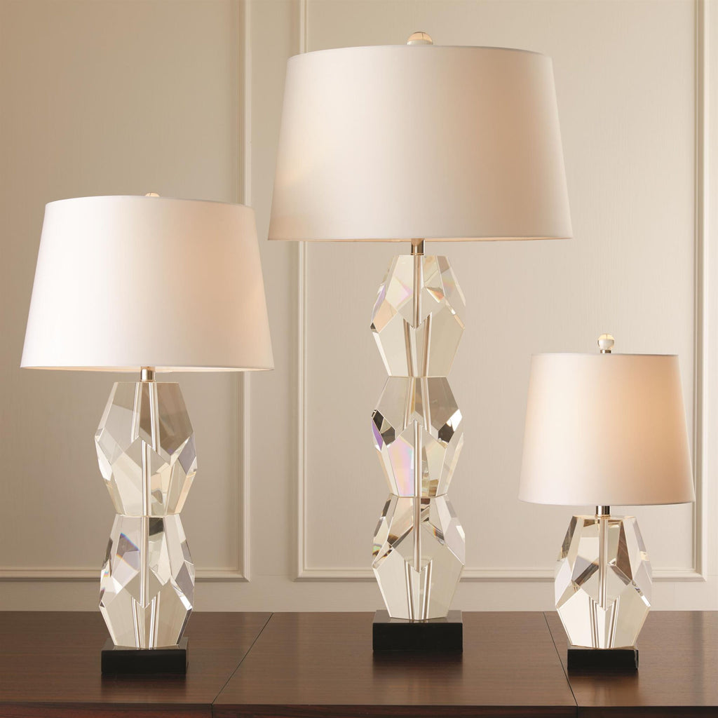 Global Views Felicity Facet Block Lamp-Triple lifestyle view