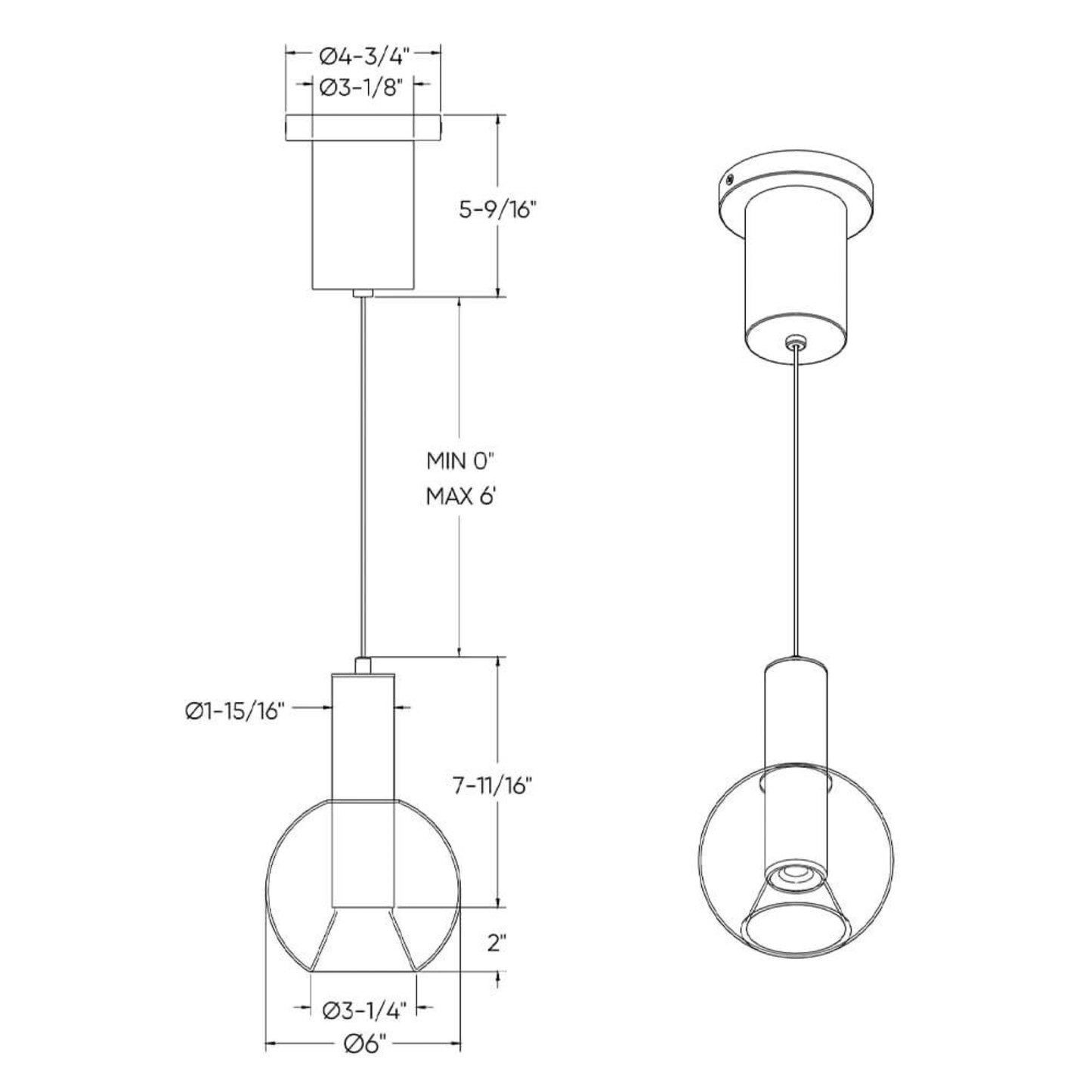 9″ LED Pendant Light - Orvon Lighting