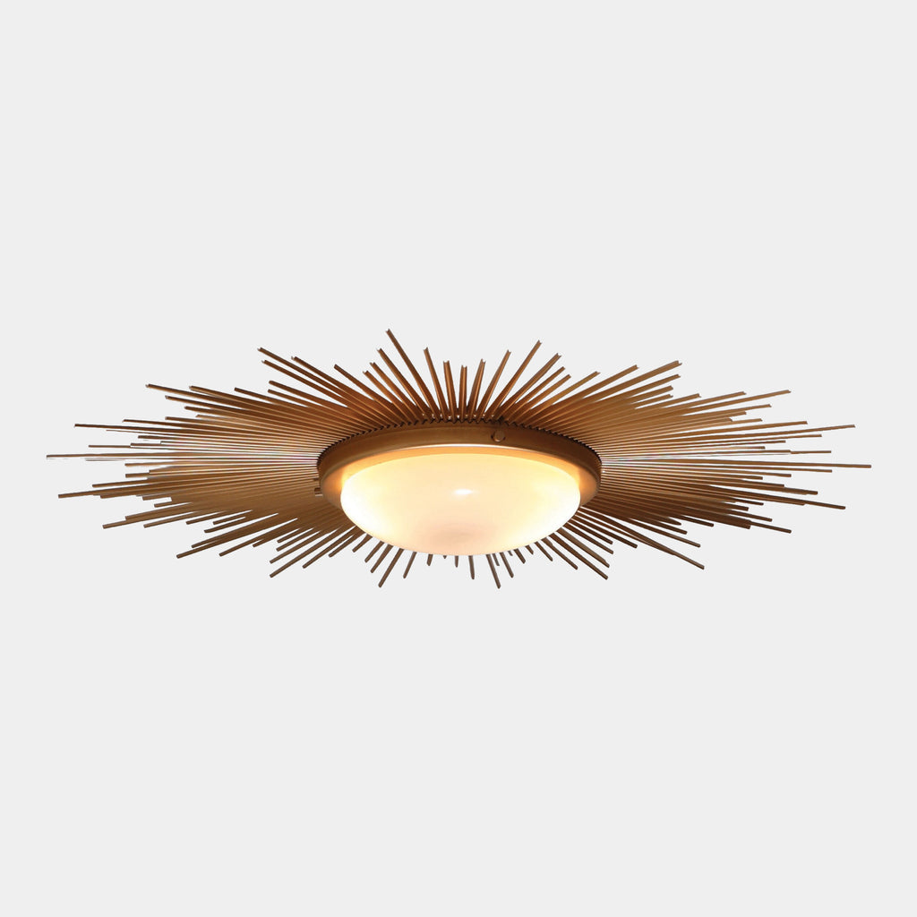 Global Views Sunburst Light Fixture – Gold detail view