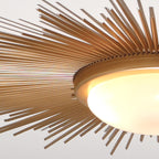 Global Views Sunburst Light Fixture – Gold detail view