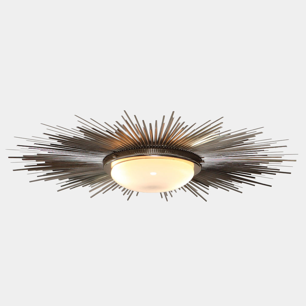 Global Views Sunburst Light Fixture – Nickel detail view