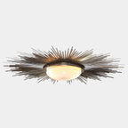 Global Views Sunburst Light Fixture – Nickel detail view