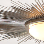 Global Views Sunburst Light Fixture – Nickel detail view