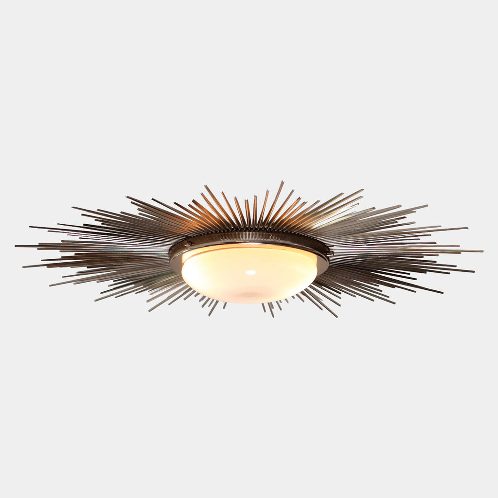 Global Views Sunburst Light Fixture – Nickel detail view