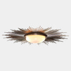 Global Views Sunburst Light Fixture – Nickel detail view
