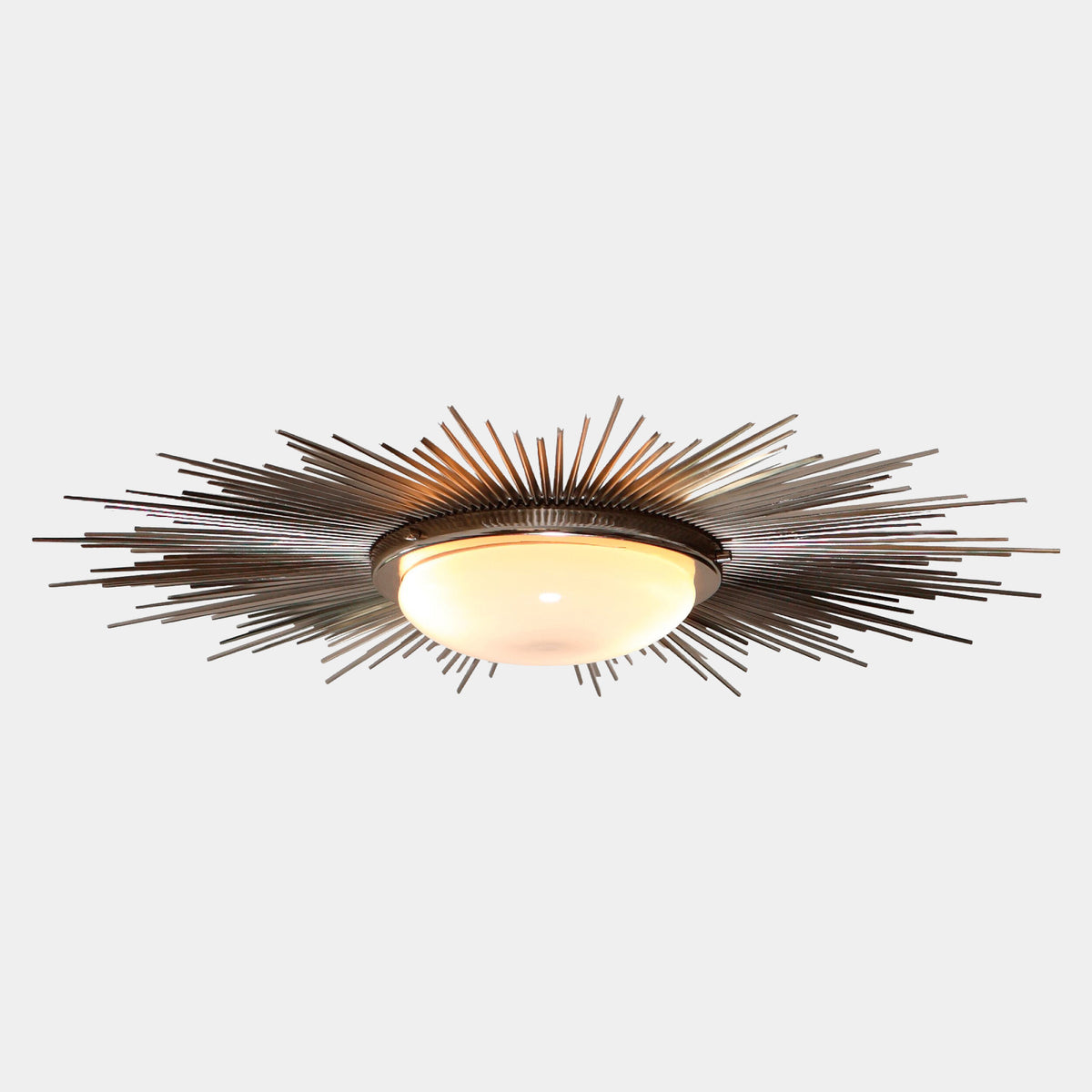 Global Views Sunburst Light Fixture – Nickel detail view
