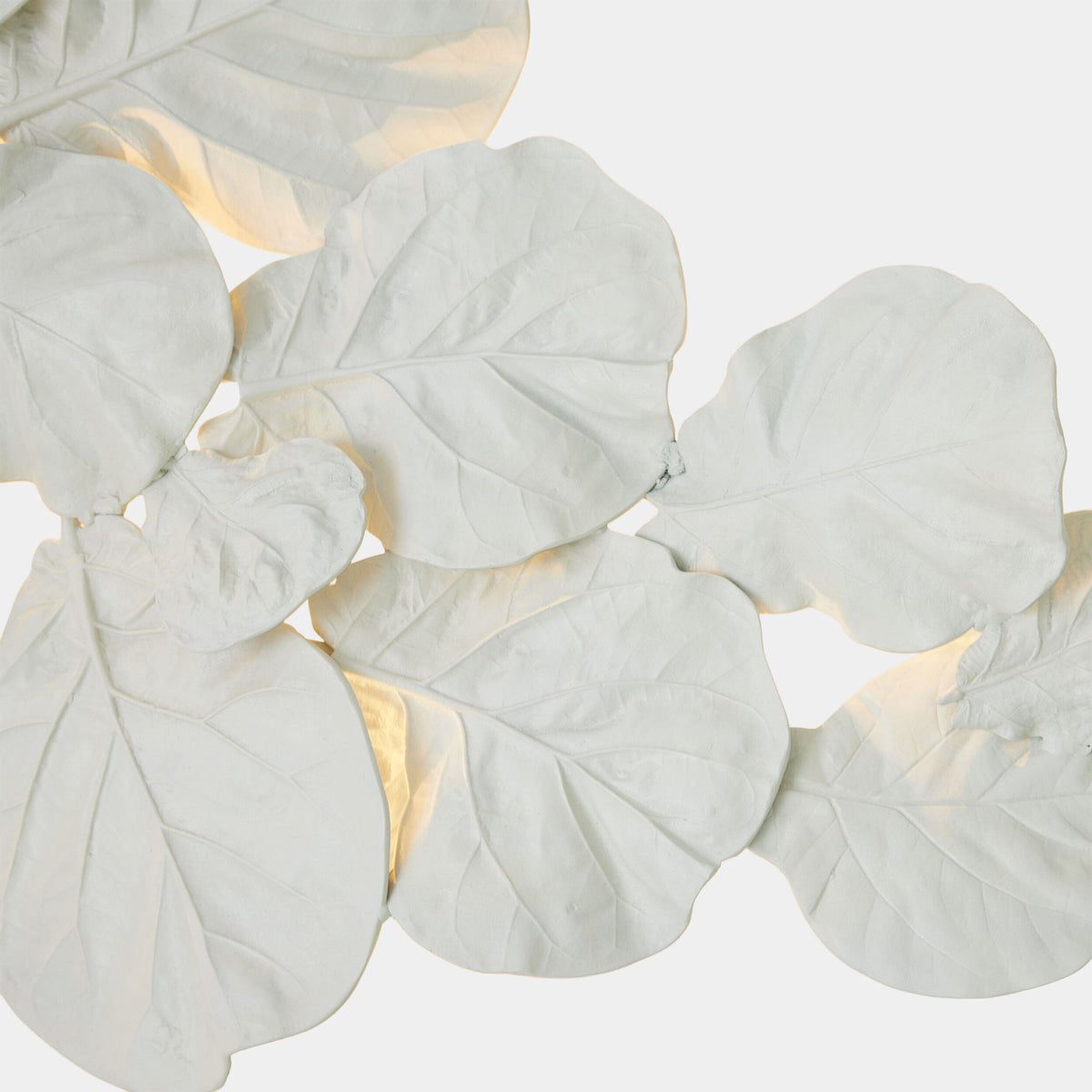 Global Views Fiddle Fig Lighted Wall Decor – White detail view