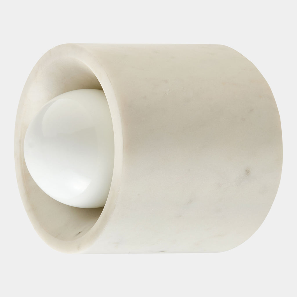 Global Views Nano Stone Sconce – White additional product view