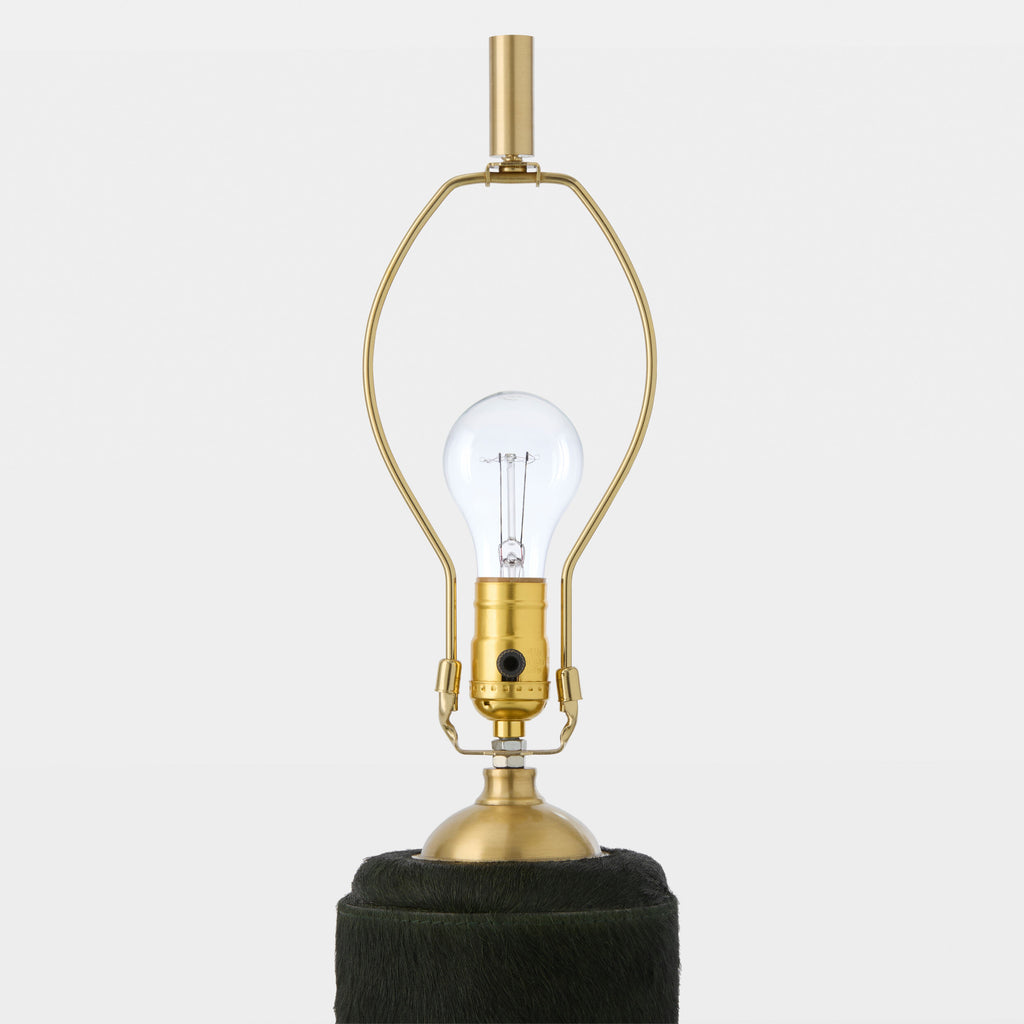 Global Views Posh Floor Lamp – Green Hair-on-Hide additional product view