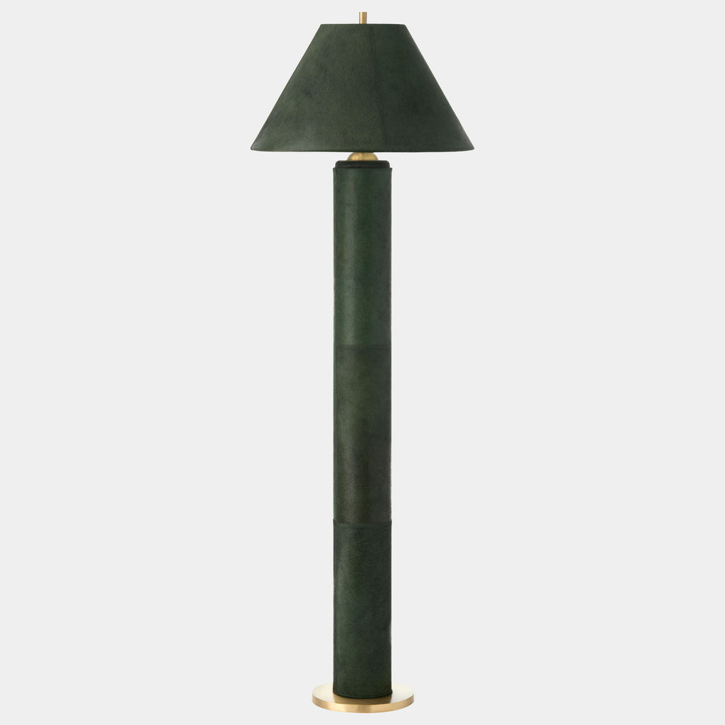 Global Views Posh Floor Lamp – Green Hair-on-Hide additional product view