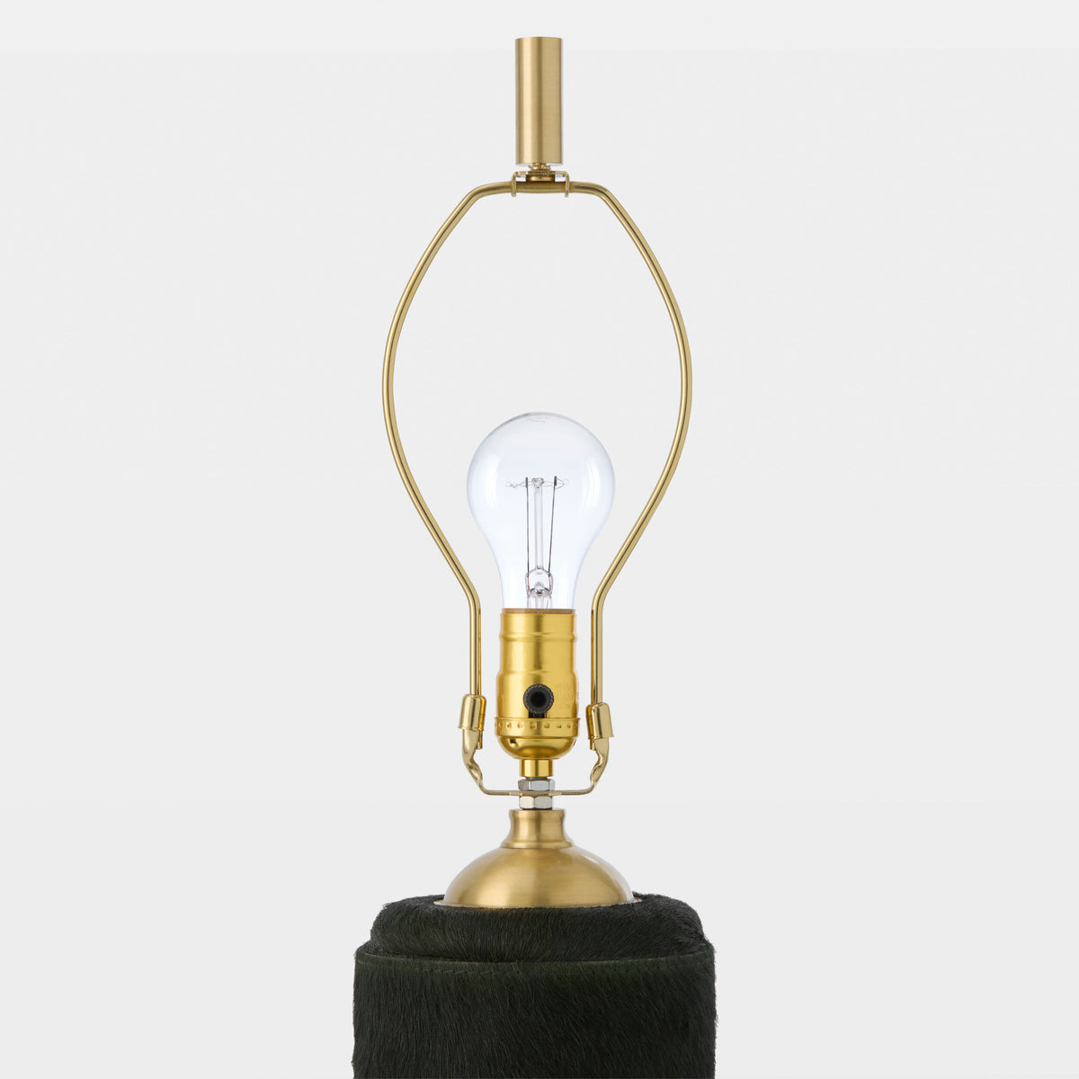 Global Views Posh Table Lamp – Green Hair-on-Hide additional product view