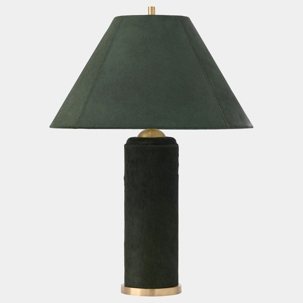 Global Views Posh Table Lamp – Green Hair-on-Hide additional product view