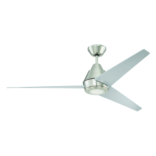 Acadian 56-Inch 3-Blade Ceiling Fan with LED Light Kit in Brushed Polished Nickel