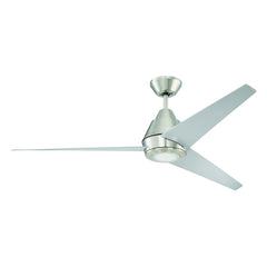 Acadian 56-Inch 3-Blade Ceiling Fan with LED Light Kit in Brushed Polished Nickel