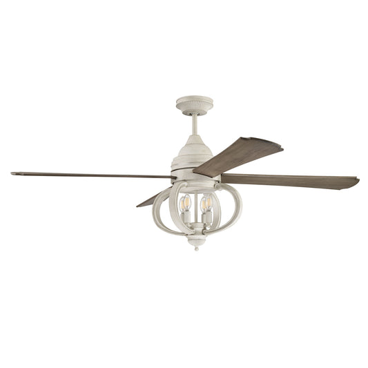 Augusta 60-Inch 4-Blade Ceiling Fan with LED Light Kit in Cottage White