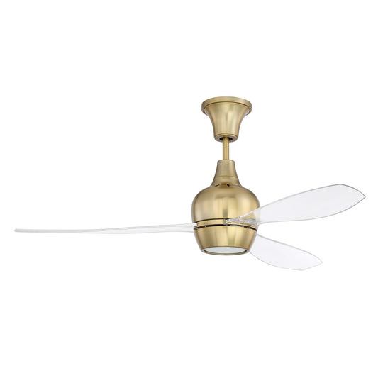 Bordeaux 52-Inch 3-Blade Ceiling Fan with Optional LED Light Kit in Satin Brass