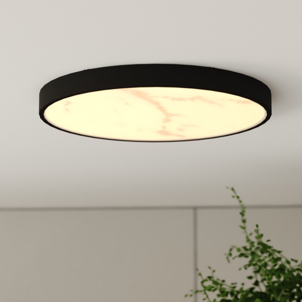 Aurelia 12-in. W LED Light Flush Mount Matte Black/Brushed Brass