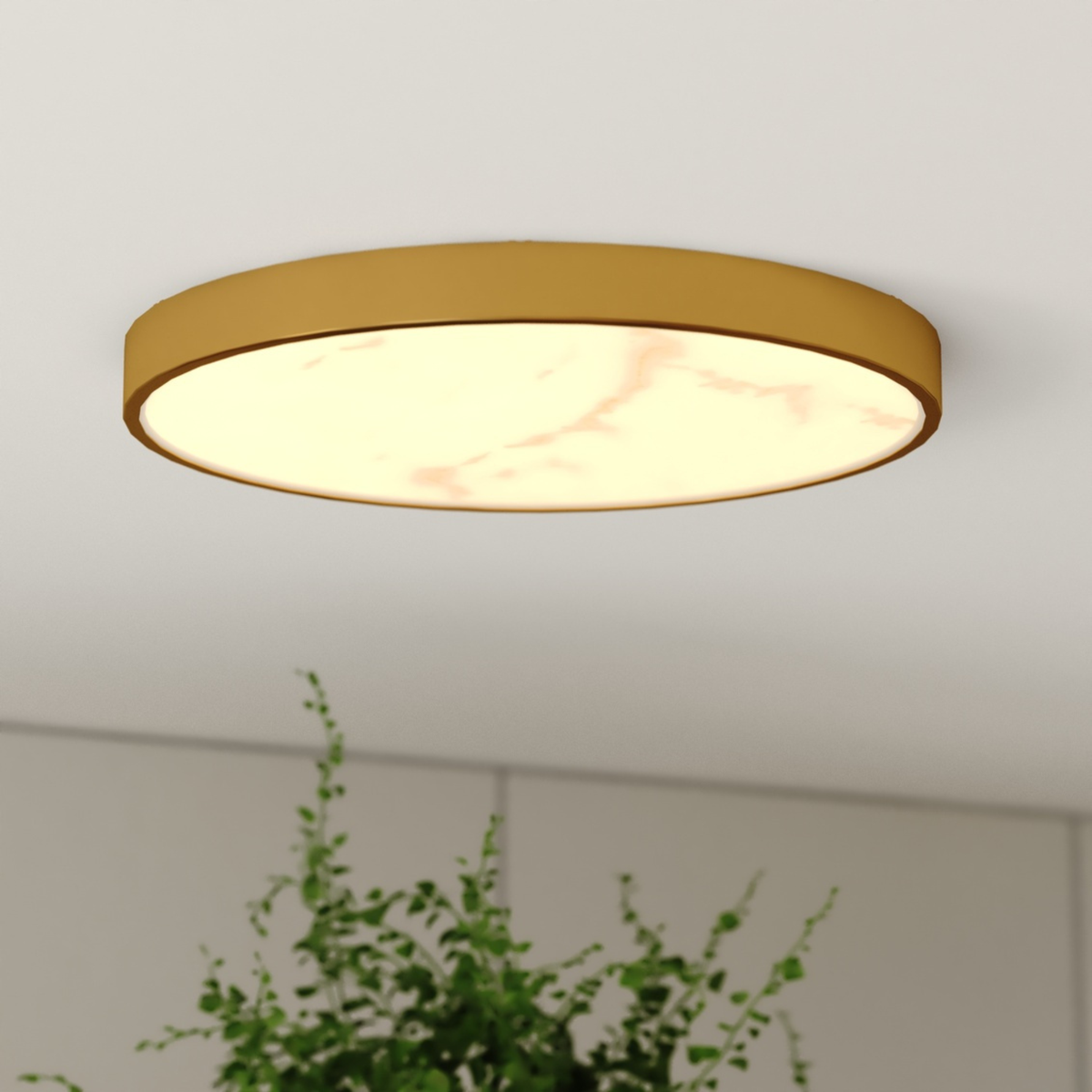 Aurelia 12-in. W LED Light Flush Mount Matte Black/Brushed Brass