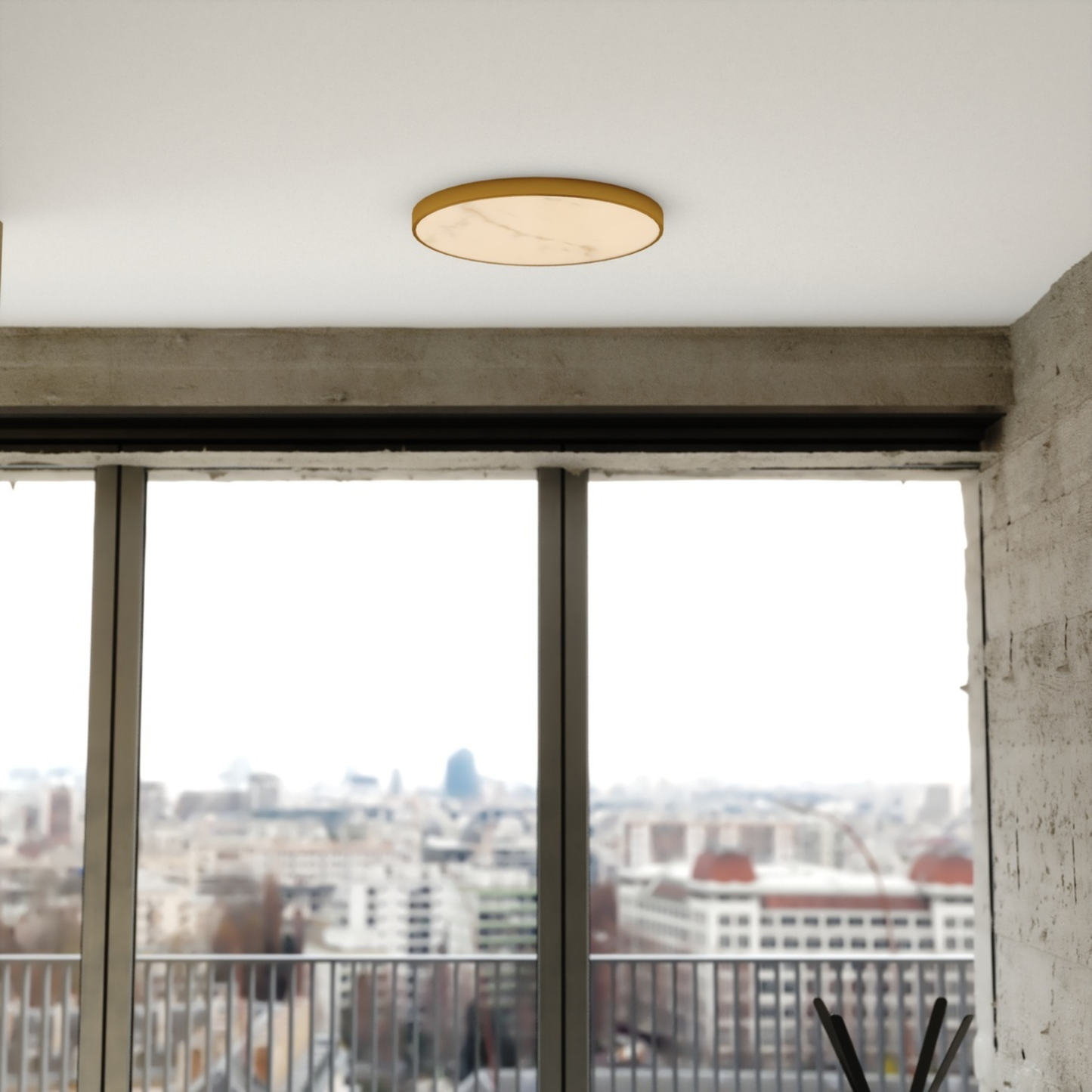 Aurelia 16-in. W LED Light Flush Mount Brushed Brass