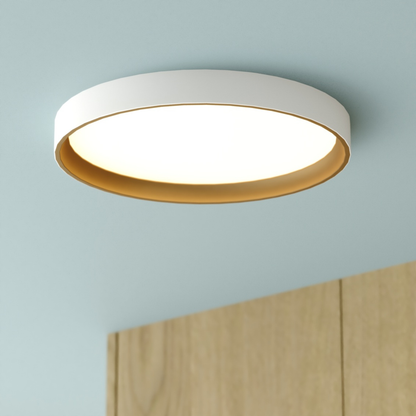 Darien 12-in. W LED Flush Mount White and Gold