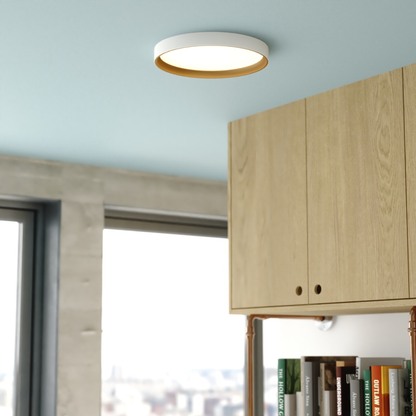 Darien 12-in. W LED Flush Mount White and Gold