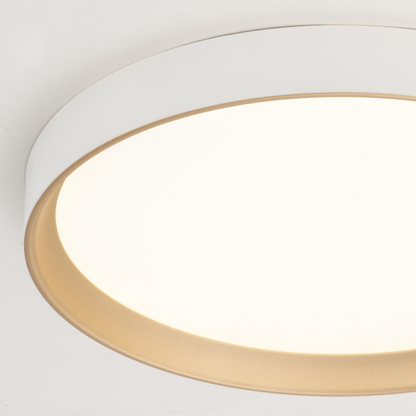 Darien 12-in. W LED Flush Mount White and Gold