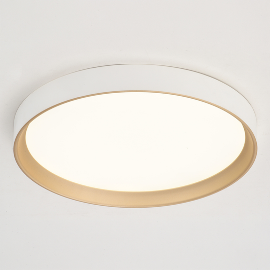 Darien 12-in. W LED Flush Mount White and Gold