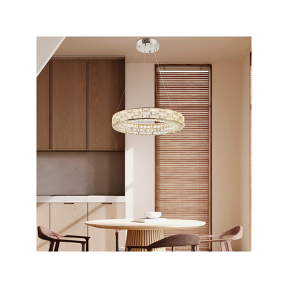 1 Ring Modern LED Crystal Chandelier in Chrome