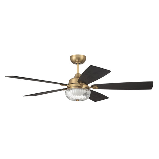 Chandler 52-Inch 5-Blade Ceiling Fan with LED Light in Satin Brass