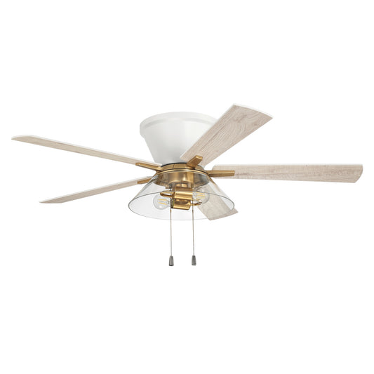 Insight 52Inch Flush Mount 5-Blade Ceiling Fan with LED Light
