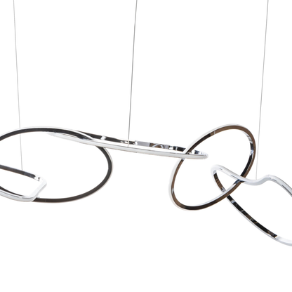 Seoul LED Hoops Rectangular Chandelier Chrome