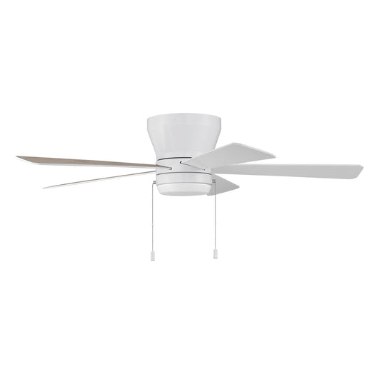 Merit 52Inch Flush Mount Ceiling Fan with Integrated LED Light