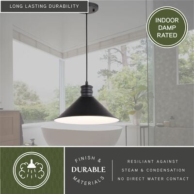 Akron 12-in. 1 Light Pendant Oil Rubbed Bronze and Matte White