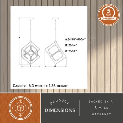 Anson 20-in. LED Pendant Matte Black and Gold