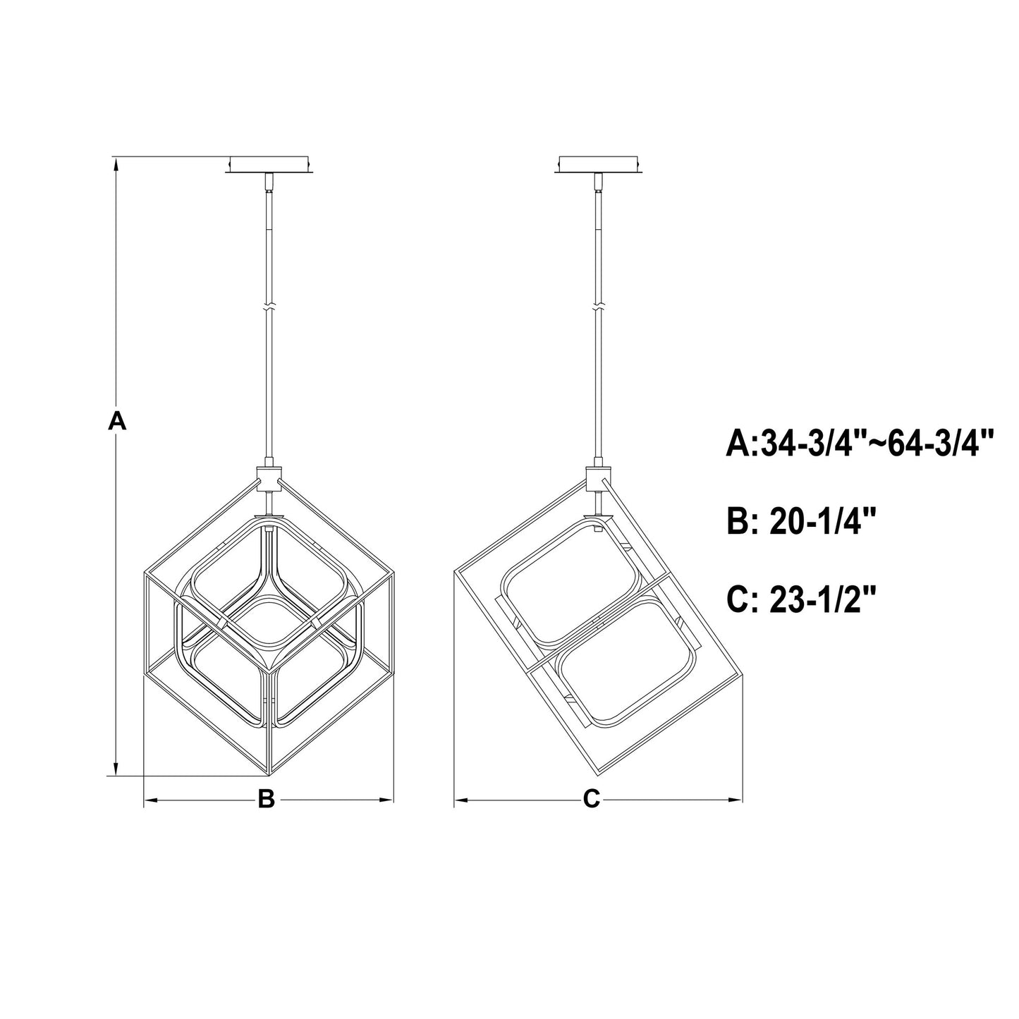 Anson 20-in. LED Pendant Matte Black and Gold