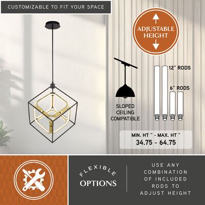 Anson 20-in. LED Pendant Matte Black and Gold