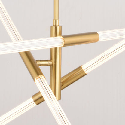 Avalon 27.25-in. 6 Light LED Pendant Muted Brass