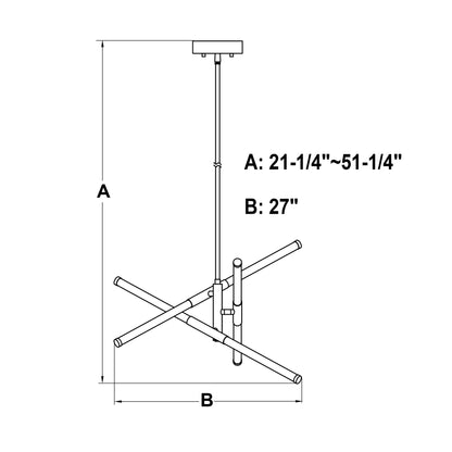 Avalon 27.25-in. 6 Light LED Pendant Muted Brass