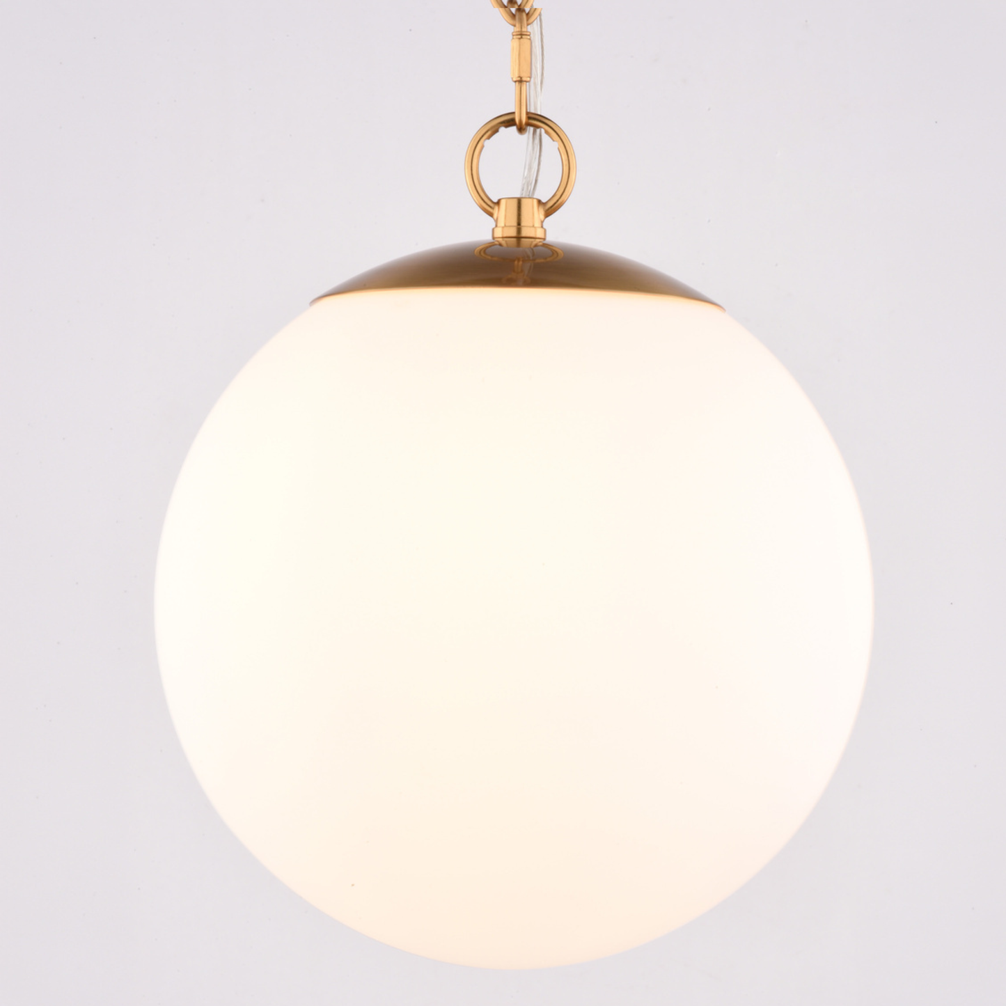 Linden 10-in. W 1 Light Globe Pendant Muted Brass with Frosted Opal Glass