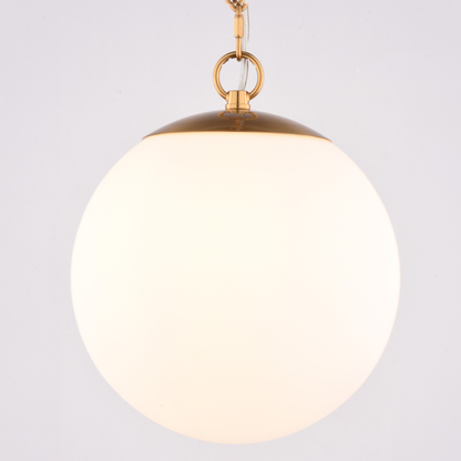 Linden 10-in. W 1 Light Globe Pendant Muted Brass with Frosted Opal Glass
