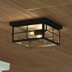 Manchester 11-in. W Outdoor Flush Mount Ceiling Light Matte Black