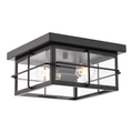 Manchester 11-in. W Outdoor Flush Mount Ceiling Light Matte Black