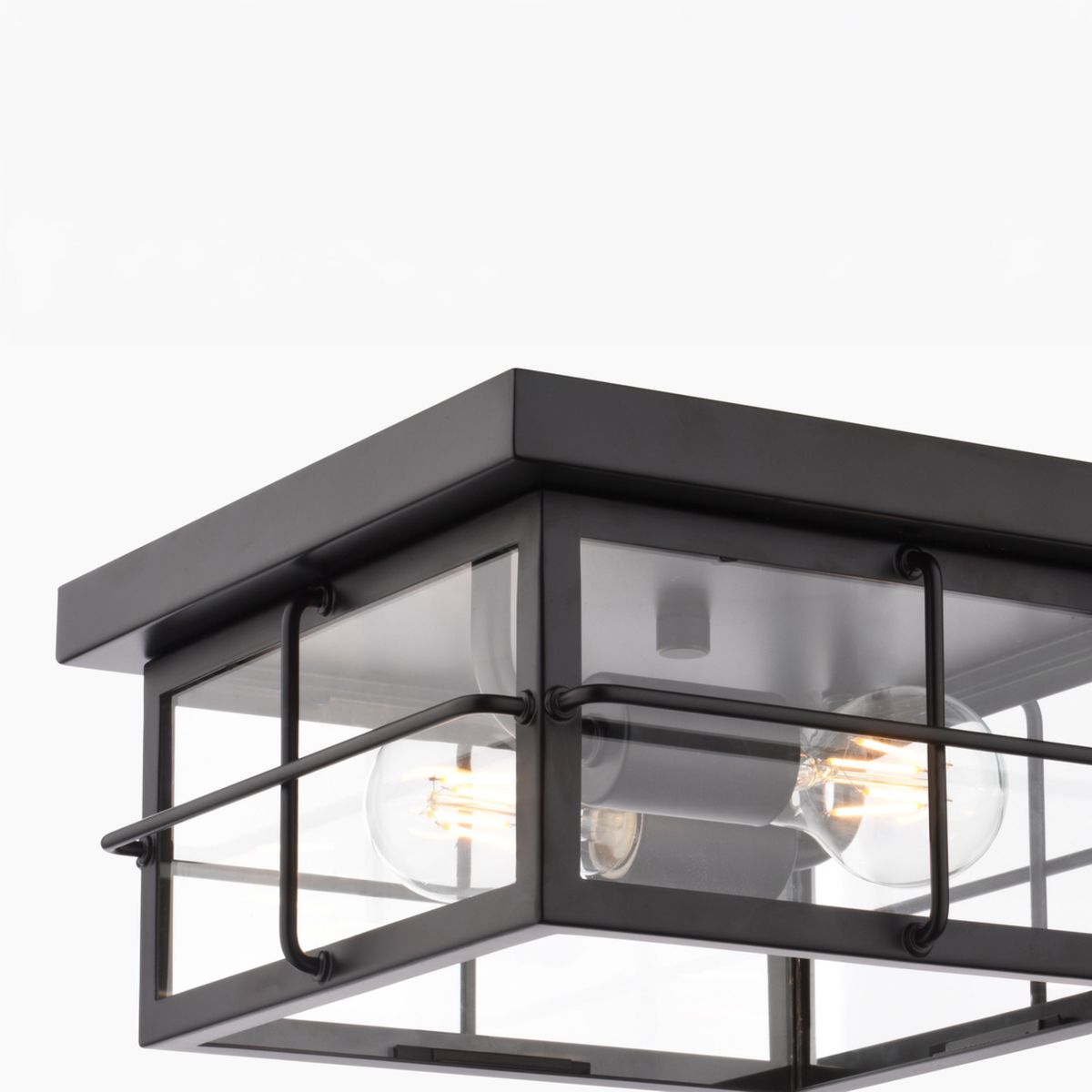 Manchester 11-in. W Outdoor Flush Mount Ceiling Light Matte Black