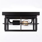 Manchester 11-in. W Outdoor Flush Mount Ceiling Light Matte Black
