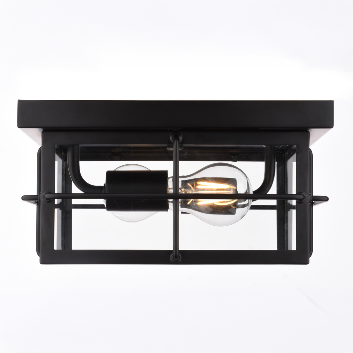 Manchester 11-in. W Outdoor Flush Mount Ceiling Light Matte Black