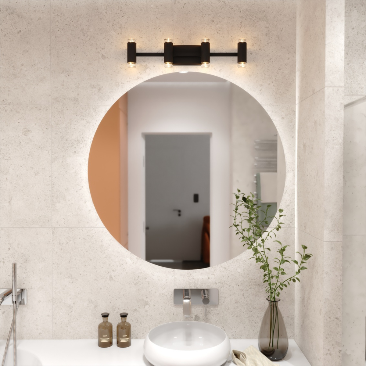 Sunset Hill 26-in. W LED 4 Light Vanity Matte Black