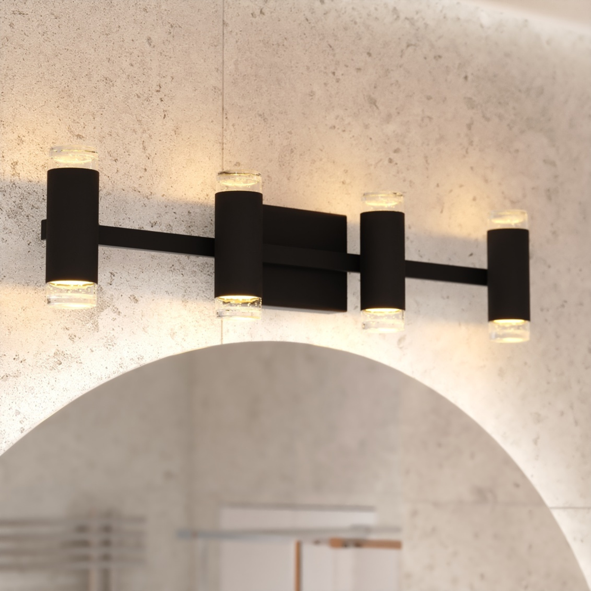 Sunset Hill 26-in. W LED 4 Light Vanity Matte Black
