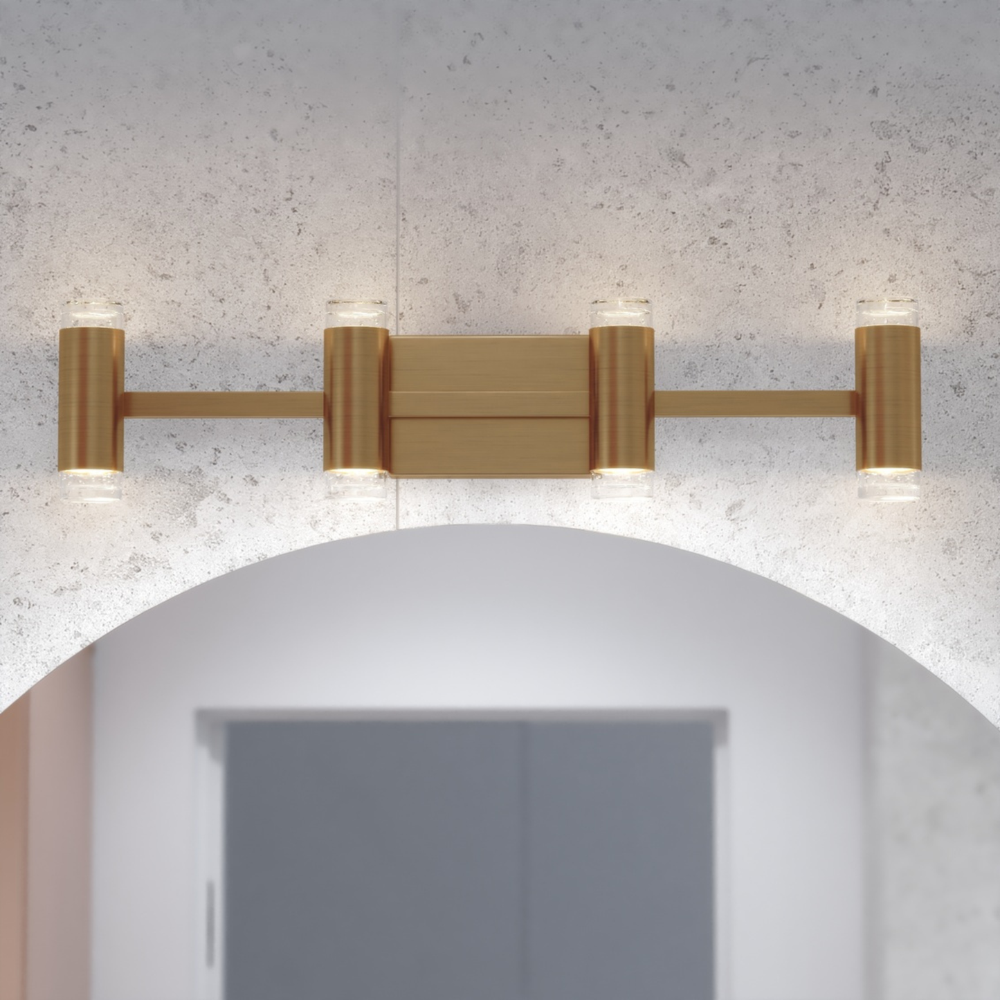 Sunset Hill 26-in. W LED 4 Light Vanity Muted Brass