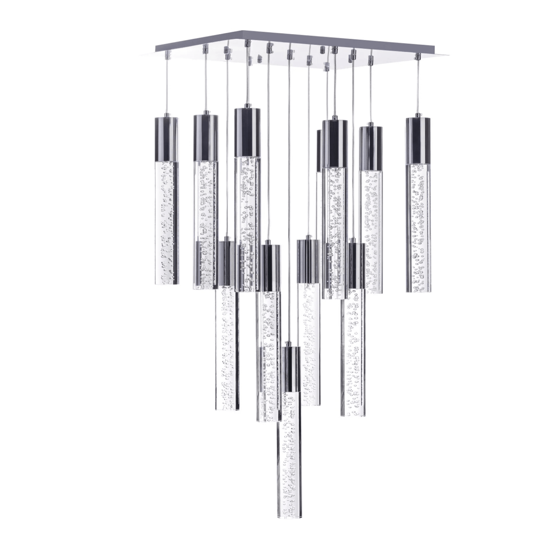Acrylic Cylinder Chandelier 13 Light - Orvon Lighting