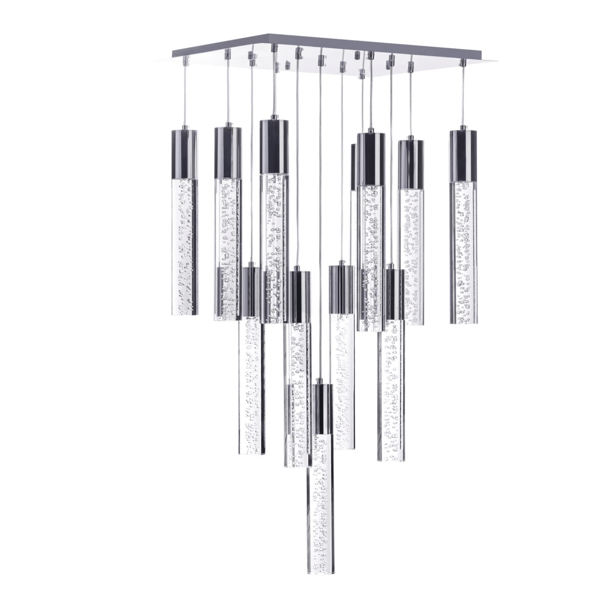 Acrylic Cylinder Chandelier 13 Light - Orvon Lighting